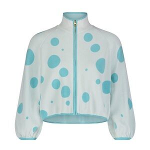 Aleeza Paris Polka Dot Cropped Knit Cardigan